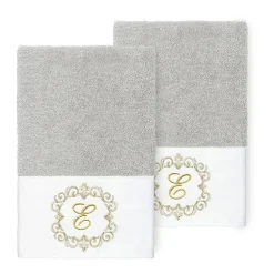 Linum Home Textiles Monica Gold 2-pc. Embellished Hand Towel