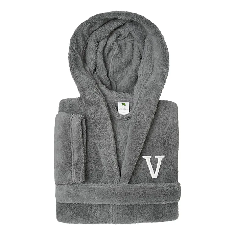 Linum Home Textiles Personalized Kids Bathrobe Unisex Long Sleeve Long Length Robe