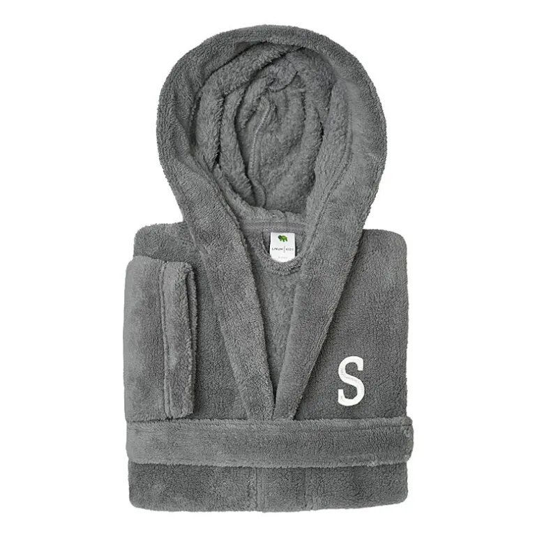 Linum Home Textiles Personalized Kids Bathrobe Unisex Long Sleeve Long Length Robe