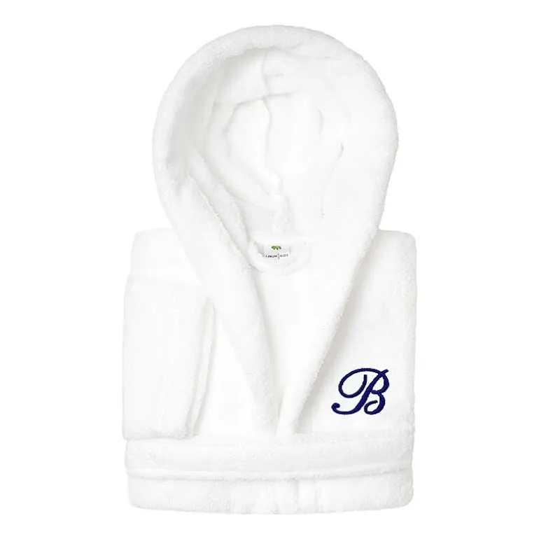 Linum Home Textiles Personalized Kids Bathrobe Unisex Long Sleeve Long Length Robe