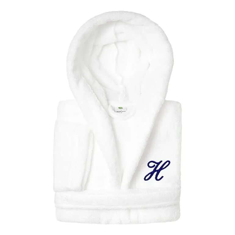Linum Home Textiles Personalized Kids Bathrobe Unisex Long Sleeve Long Length Robe