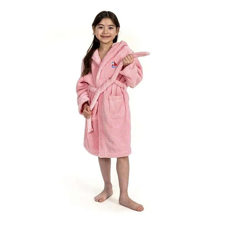 Linum Home Textiles Plush Boat Kids Bathrobe Unisex Long Sleeve Long Length Robe