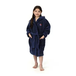 Linum Home Textiles Plush Boat Kids Bathrobe Unisex Long Sleeve Long Length Robe