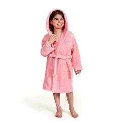 Linum Home Textiles Plush Bow Girls Long Sleeve Long Length Robe