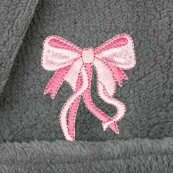 Linum Home Textiles Plush Bow Girls Long Sleeve Long Length Robe