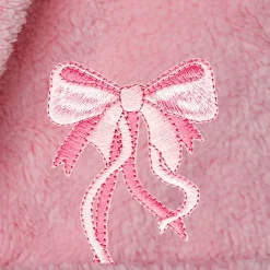 Linum Home Textiles Plush Bow Girls Long Sleeve Long Length Robe