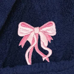 Linum Home Textiles Plush Bow Girls Long Sleeve Long Length Robe
