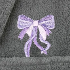 Linum Home Textiles Plush Bow Girls Long Sleeve Long Length Robe