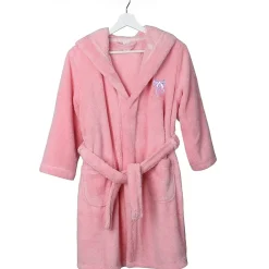 Linum Home Textiles Plush Bow Girls Long Sleeve Long Length Robe