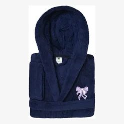 Linum Home Textiles Plush Bow Girls Long Sleeve Long Length Robe