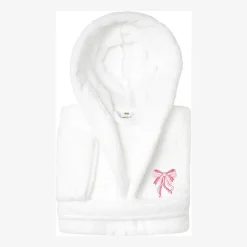 Linum Home Textiles Plush Bow Girls Long Sleeve Long Length Robe