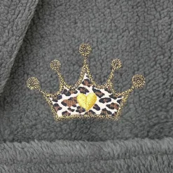 Linum Home Textiles Plush Cheetah Crown Little & Big Girls Long Sleeve Bathrobe