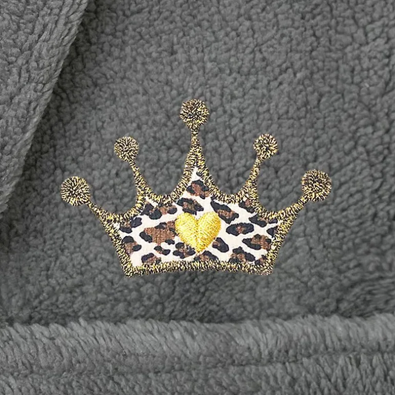 Linum Home Textiles Plush Cheetah Crown Little & Big Girls Long Sleeve Bathrobe