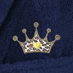 Linum Home Textiles Plush Cheetah Crown Little & Big Girls Long Sleeve Bathrobe