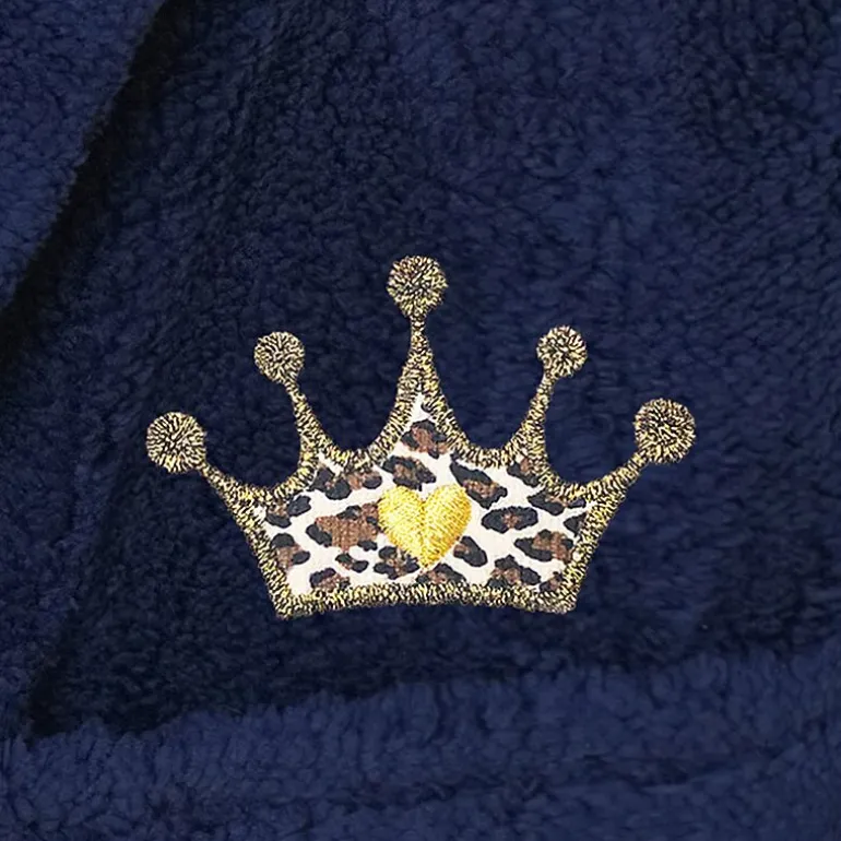 Linum Home Textiles Plush Cheetah Crown Little & Big Girls Long Sleeve Bathrobe