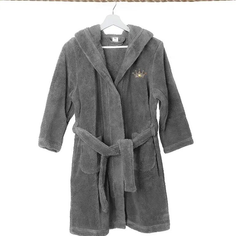 Linum Home Textiles Plush Cheetah Crown Little & Big Girls Long Sleeve Bathrobe