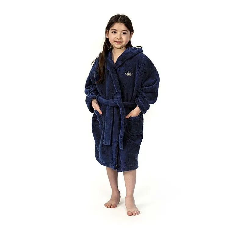 Linum Home Textiles Plush Cheetah Crown Little & Big Girls Long Sleeve Bathrobe
