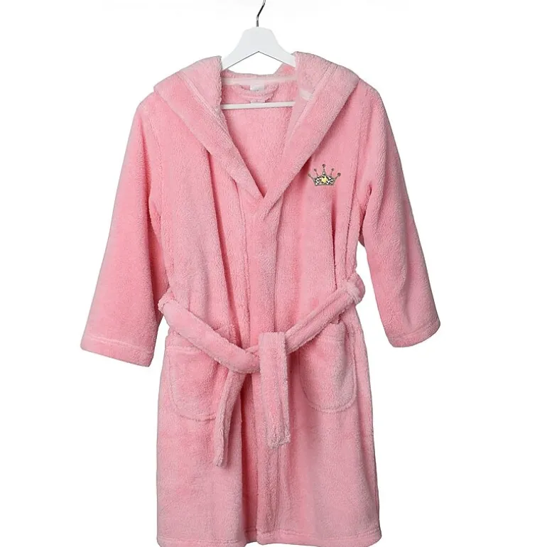 Linum Home Textiles Plush Cheetah Crown Little & Big Girls Long Sleeve Bathrobe