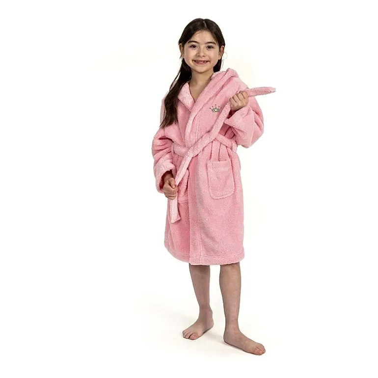 Linum Home Textiles Plush Cheetah Crown Little & Big Girls Long Sleeve Bathrobe