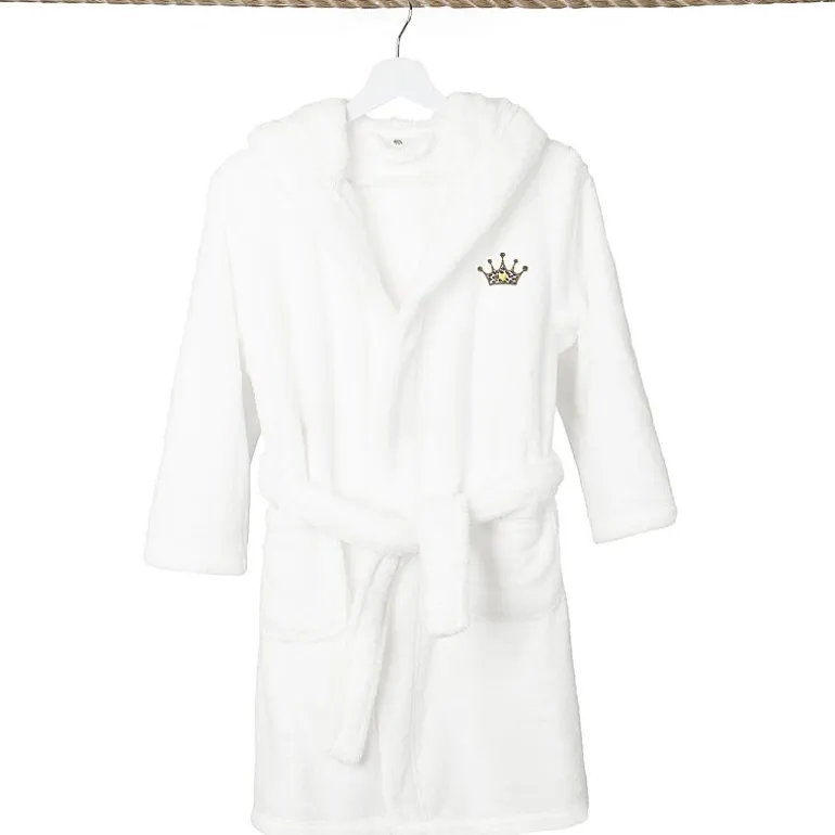 Linum Home Textiles Plush Cheetah Crown Little & Big Girls Long Sleeve Bathrobe