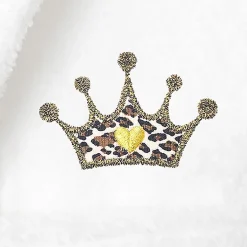 Linum Home Textiles Plush Cheetah Crown Little & Big Girls Long Sleeve Bathrobe