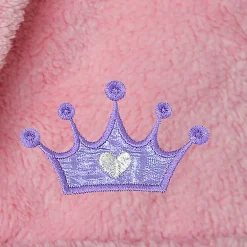 Linum Home Textiles Plush Crown Little & Big Girls Long Sleeve Bathrobe
