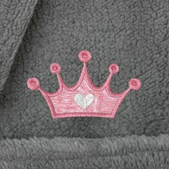 Linum Home Textiles Plush Crown Little & Big Girls Long Sleeve Bathrobe