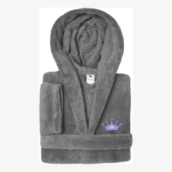 Linum Home Textiles Plush Crown Little & Big Girls Long Sleeve Bathrobe