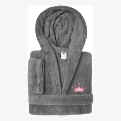 Linum Home Textiles Plush Crown Little & Big Girls Long Sleeve Bathrobe