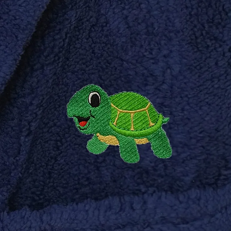 Linum Home Textiles Plush Turtle Kids Bathrobe Unisex Long Sleeve Long Length Robe