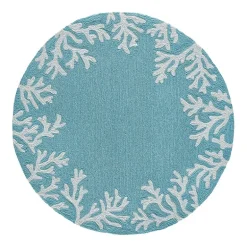 Liora Manne Capri Coral Border Hand Tufted Indoor/Outdoor Round Area Rug