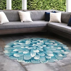 Liora Manne Frontporch Mum Hand Tufted Washable Indoor Outdoor Round Accent Rug