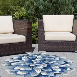 Liora Manne Frontporch Mum Hand Tufted Washable Indoor Outdoor Round Accent Rug