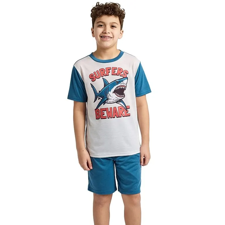 Little & Big Kid Boys Crew Neck Short Sleeve 4-pc. Pajama Set