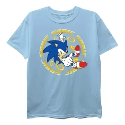 Little & Big Kid Boys Crew Neck Short Sleeve Regular Fit Sonic the Hedgehog Graphic T-Shirt