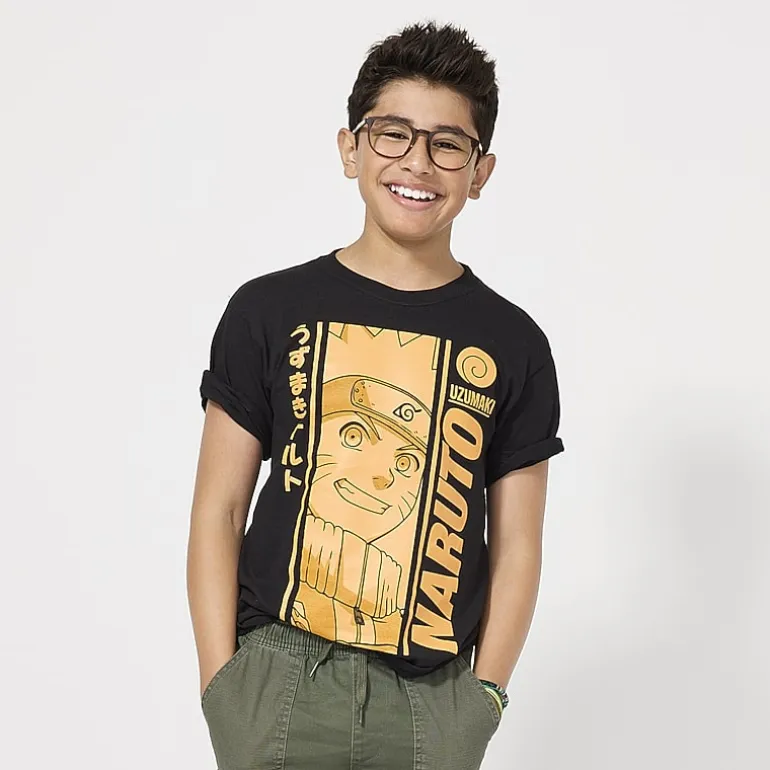 Little & Big Kid Boys Crew Neck Short Sleeve Regular Fit Naruto Graphic T-Shirt