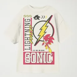 Little & Big Kid Boys Crew Neck Short Sleeve Oversized Sonic the Hedgehog Graphic T-Shirt