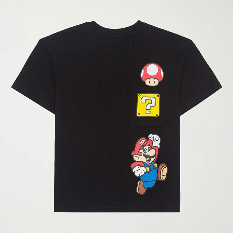 Little & Big Kid Boys Crew Neck Short Sleeve Oversized Super Mario Graphic T-Shirt