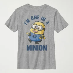 Little & Big Kid Boys Crew Neck Short Sleeve Regular Fit Minions Graphic T-Shirt