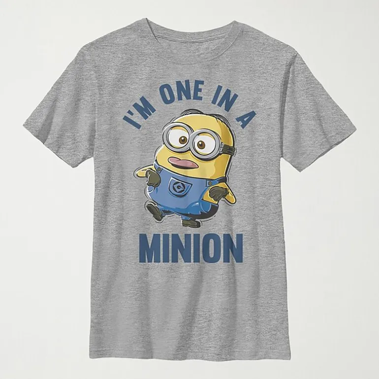Little & Big Kid Boys Crew Neck Short Sleeve Regular Fit Minions Graphic T-Shirt