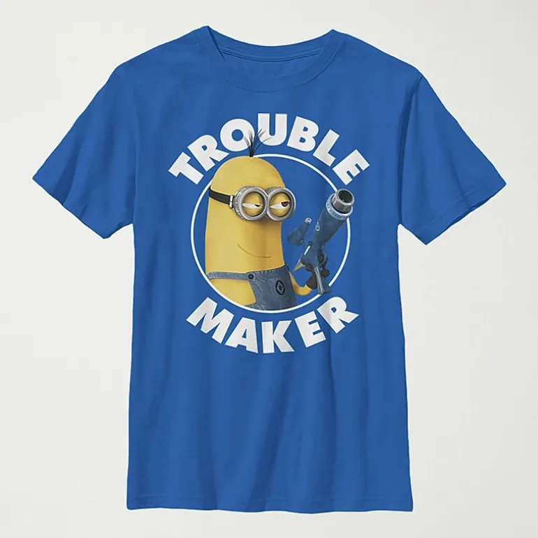 Little & Big Kid Boys Crew Neck Short Sleeve Regular Fit Minions Graphic T-Shirt