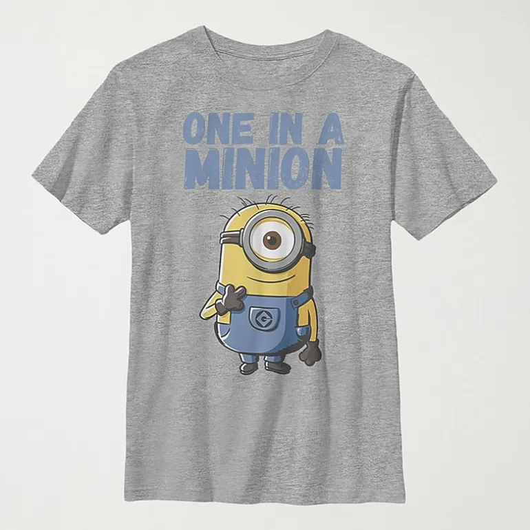 Little & Big Kid Boys Crew Neck Short Sleeve Regular Fit Minions Graphic T-Shirt
