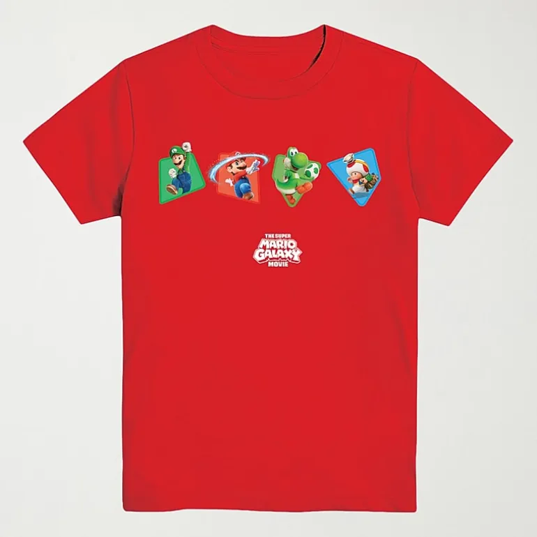 Little & Big Kid Boys Crew Neck Short Sleeve Regular Fit Super Mario Graphic T-Shirt