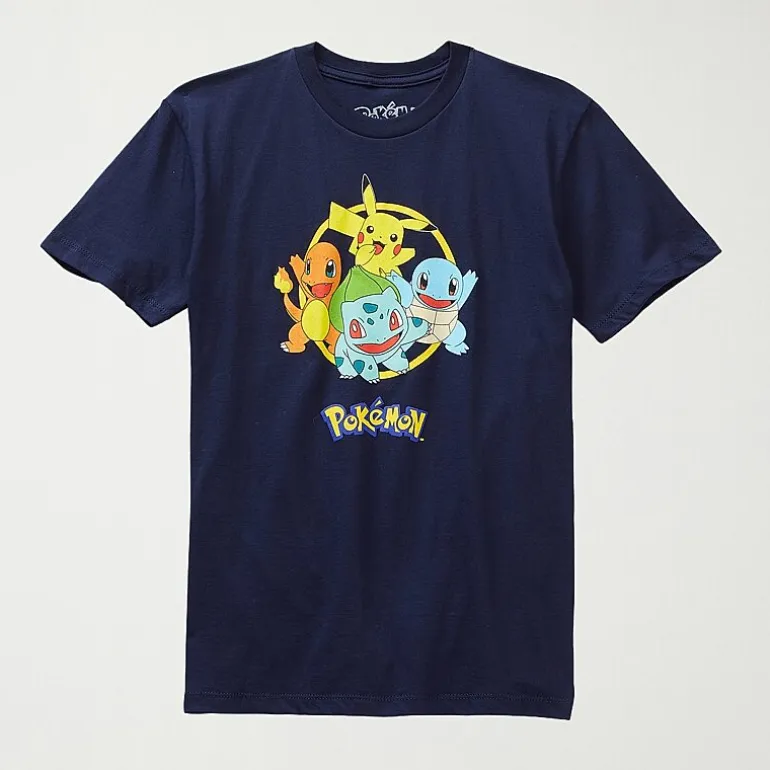 Little & Big Kid Boys Crew Neck Short Sleeve Regular Fit Pokemon Graphic T-Shirt