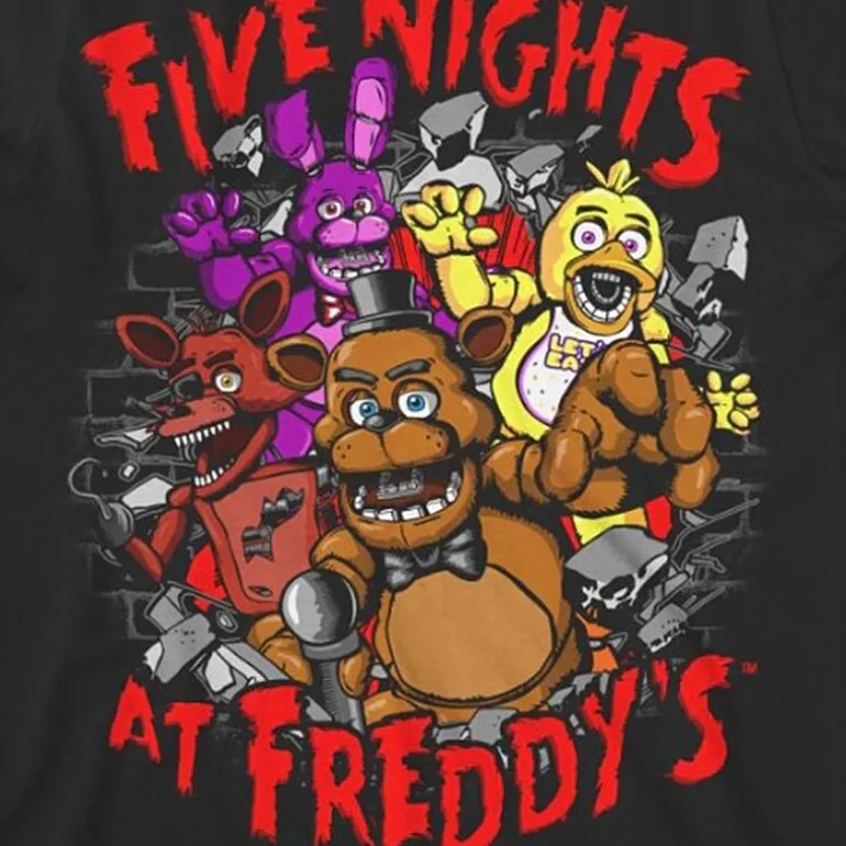 Little & Big Kid Boys Crew Neck Short Sleeve Regular Fit Five Nights at Freddys Graphic T-Shirt