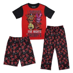 Little & Big Kid Boys Five Nights at Freddys 3-pc. Pajama Pants