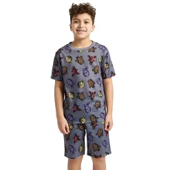 Little & Big Kid Boys Five Nights at Freddys Crew Neck Short Sleeve 4-pc. Pajama Set