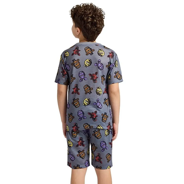 Little & Big Kid Boys Five Nights at Freddys Crew Neck Short Sleeve 4-pc. Pajama Set