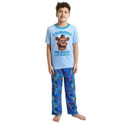 Little & Big Kid Boys Five Nights at Freddys Crew Neck Short Sleeve 2-pc. Pajama Set