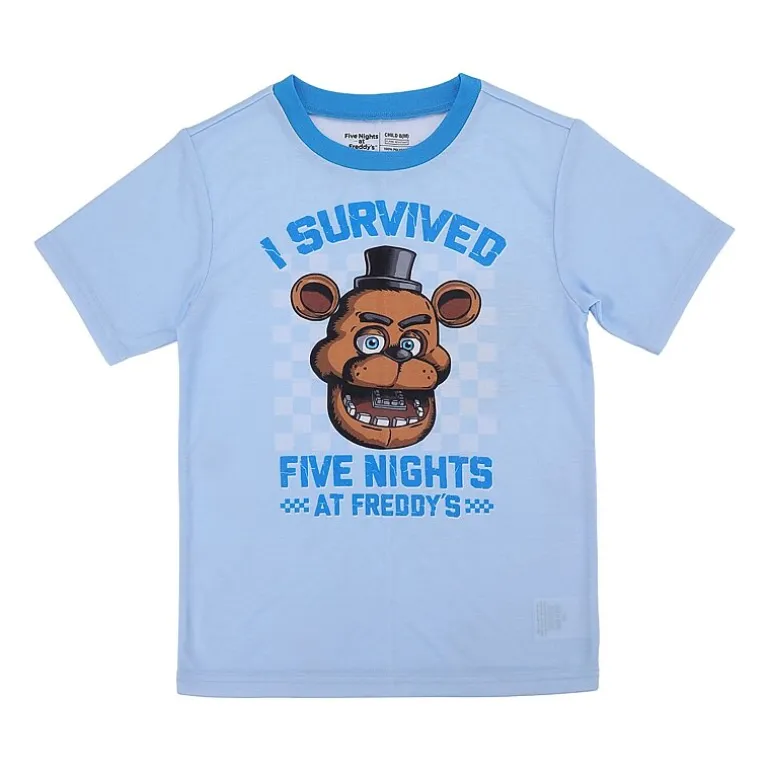 Little & Big Kid Boys Five Nights at Freddys Crew Neck Short Sleeve 2-pc. Pajama Set